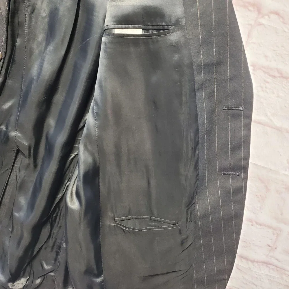 VTG‎ Lauren Ralph Lauren Pinstripe Blazer Jacket 42T Wool Alpaca Made in Canada